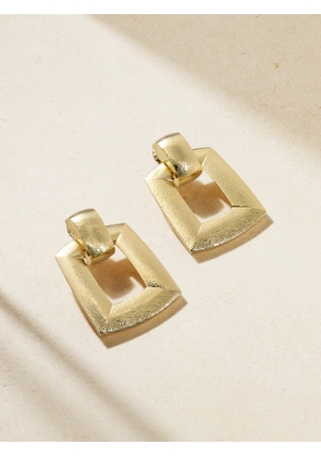 DAVID WEBB - Twiggy Hammered 18-karat Gold Clip Earrings - One size