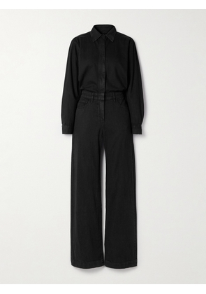 Rivet Utility - Boyfriend Denim Jumpsuit - Black - x small,small,medium,large,x large