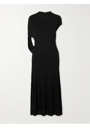 Jacquemus - Salerno Asymmetric Open-back Stretch-jersey Midi Dress - Black - xx small,x small,small,medium,large,x large,xx large