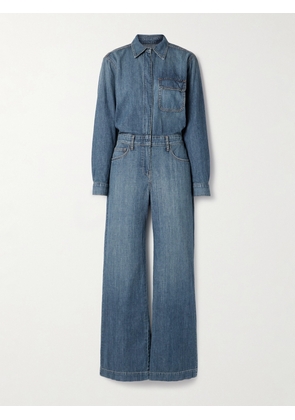 Rivet Utility - Boyfriend Denim Jumpsuit - Blue - x small,small,medium,large,x large