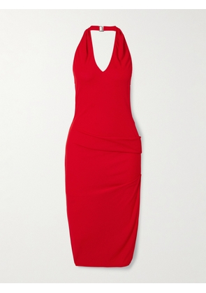 Jacquemus - Pasadena Gathered Crepe Halterneck Midi Dress - xx small,x small,small,medium,large,x large,xx large