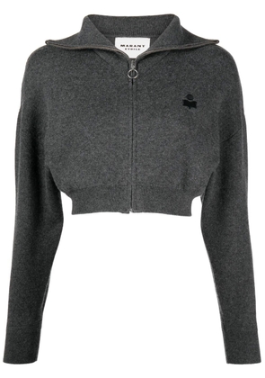 MARANT ÉTOILE Oxane zip-up cropped cardigan - Grey