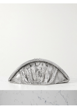 RABANNE - Studded Mesh Clutch - Silver - One size