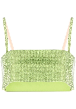 Nuè Charlotte rhinestone-embellished cropped top - Green
