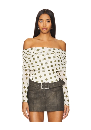 AFRM Maxine Bodysuit in White. Size 1X. Also in 2X, 3X, L, M, S, XL, XS.