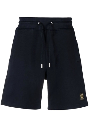 Belstaff logo-patch cotton track shorts - Blue