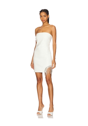 Cinq a Sept Rhinestone Fringe Mini Sammy Dress in Ivory. Size 2. Also in 6.