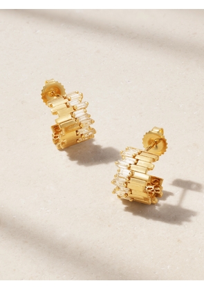 Suzanne Kalan - 18-karat Gold Diamond Hoop Earrings - One size