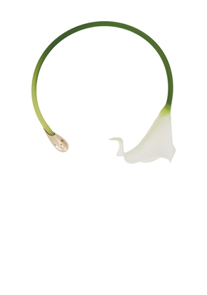 Cult Gaia Calla Choker in white.