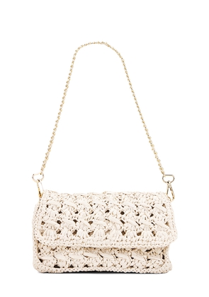 BTB Los Angeles Shiloh Chain Clutch in Cream.