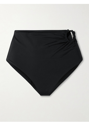 Johanna Ortiz - Marinera Embellished Recycled Bikini Briefs - Black - x small,small,medium,large,x large