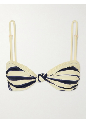 Johanna Ortiz - Bandana Marinera Knotted Striped Recycled Bikini Top - Blue - x small,small,medium,large,x large
