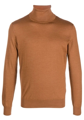 Zegna roll-neck fine-knit jumper - Brown