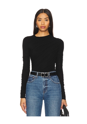 AGOLDE Tania Twist Tee in Black. Size L. Also in M, S, XS.