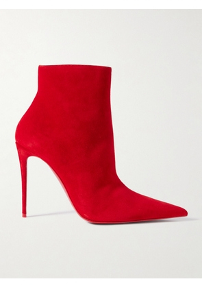 Christian Louboutin - Kate Max 100 Suede Ankle Boots - Red - IT36,IT36.5,IT37,IT37.5,IT38,IT38.5,IT39,IT39.5,IT40,IT40.5,IT41,IT42