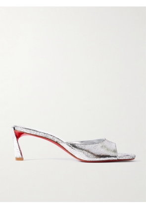 Christian Louboutin - Condora 55 Metallic Cracked-leather Mules - Silver - IT34,IT36,IT36.5,IT37,IT37.5,IT38,IT38.5,IT39,IT39.5,IT40,IT40.5,IT41,IT41.5,IT42