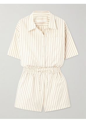 Faithfull - Faia Belted Striped Cotton-poplin Playsuit - Off-white - x small,small,medium,large,x large,xx large