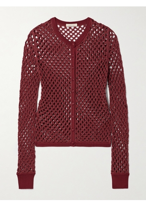 Diotima - Zora Bead-embellished Crocheted Cotton-blend Cardigan - Red - 1,2,3