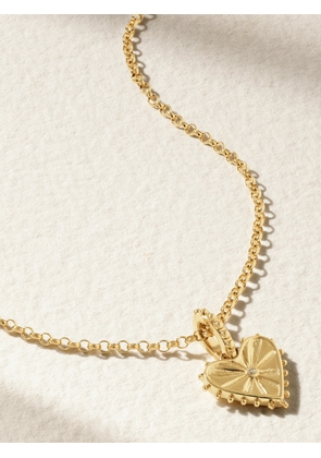 Marlo Laz - Mini Dangling Heart 14-karat Gold Diamond Necklace - One size