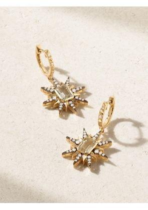 Marlo Laz - Starburst 14-karat Gold, Amethyst And Diamond Earrings - One size
