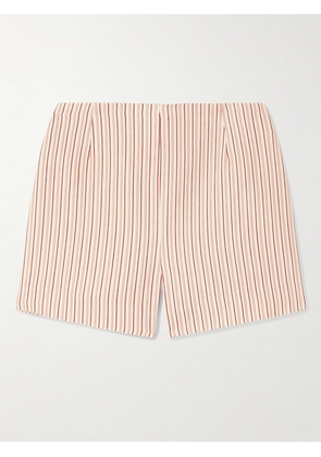Faithfull - Striped Organic Cotton-blend Shorts - Pink - x small,small,medium,large,x large,xx large