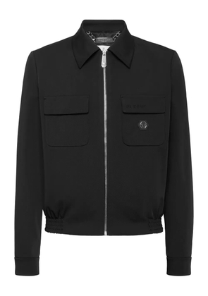 Philipp Plein logo-plaque jacket - Black