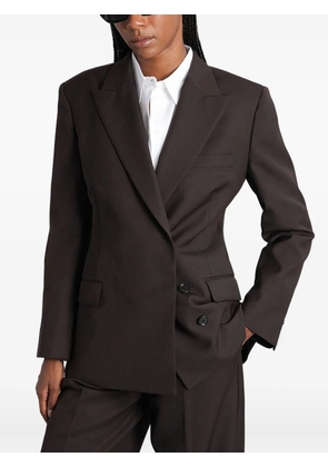 ANINE BING double-breasted wool blazer - Brown