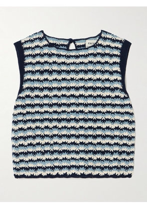 ESCVDO - Naplo Crocheted Cotton Top - Blue - x small,small,medium,large,x large