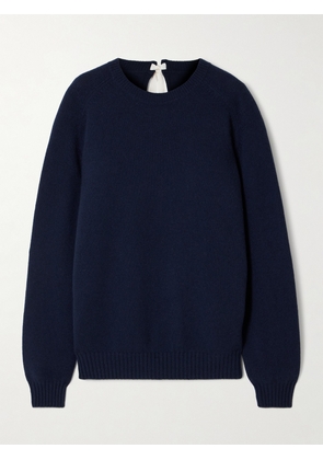 CARVEN - Tie-detailed Cashmere Sweater - Blue - x small,small,medium,large