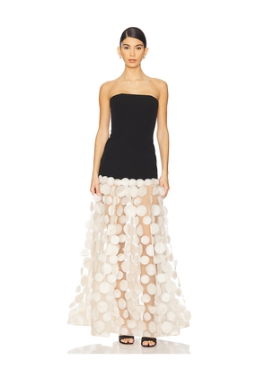 Bronx and Banco Harper Strapless Gown in Black,Cream. Size L. Also in XS, S, M, XL.