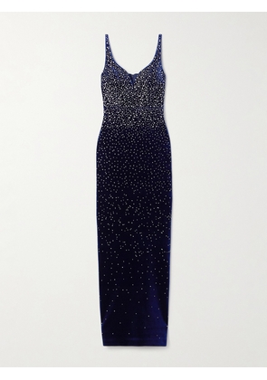 Alex Perry - Crystal-embellished Velvet Gown - Blue - UK 4,UK 6,UK 8,UK 10,UK 12,UK 14