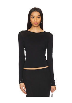 Aya Muse Long Sleeve T-Shirt in Black. Size S. Also in XS.