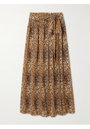 Melissa Odabash - Elsa Belted Leopard-print Jersey Maxi Wrap Skirt - Animal print - x small,small,medium,large