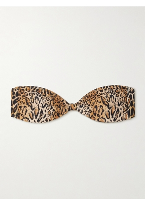 Melissa Odabash - Catania Gathered Leopard-print Bandeau Bikini Top - Animal print - UK 6,UK 8,UK 10,UK 12,UK 14,UK 16