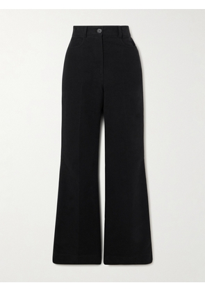TOTEME - Flared Organic Cotton-moleskine Pants - Black - DK32,DK34,DK36,DK38,DK40,DK42