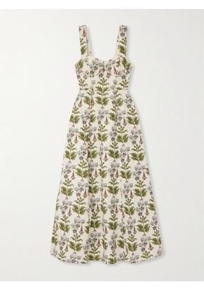 Emporio Sirenuse - Azzurra Printed Linen And Cotton-blend Maxi Dress - Ivory - IT38,IT40,IT42,IT44,IT46,IT48,IT50