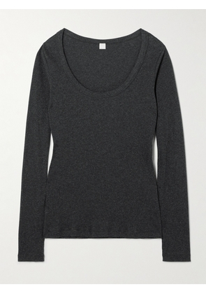 TOTEME - Ribbed Stretch Organic Cotton-jersey Top - Gray - xx small,x small,small,medium,large,x large