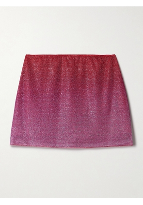 Oséree - Lumière Metallic Stretch-knit Mini Skirt - Pink - small,medium,large,x large