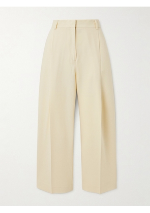 TOTEME - Pleated Crepe Wide-leg Pants - Cream - DK32,DK34,DK36,DK38,DK40,DK42