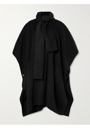 TOTEME - Cape-effect Tie-neck Wool Coat - Black - XS/S,M/L