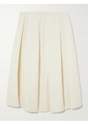 TOTEME - Pleated Wool And Silk-blend Midi Skirt - Cream - DK32,DK34,DK36,DK38,DK40