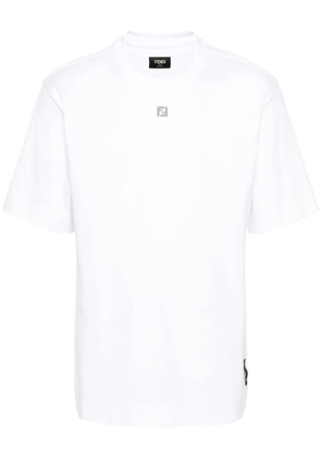FENDI FF-plaque cotton T-shirt - White
