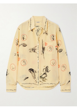 BODE - Games Printed Silk-voile Shirt - Yellow - x small,small,medium,large,x large