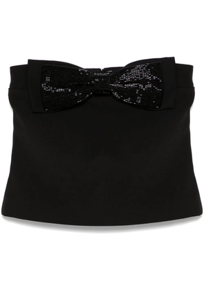 Self-Portrait crepe bandeau top - Black