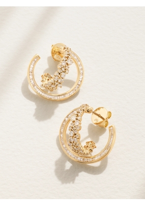 Ananya - Scatter Double 18-karat Gold Diamond Hoop Earrings - One size