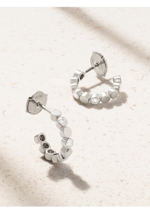 Messika - D-vibes Mini 18-karat White Gold Diamond Hoop Earrings - Silver - One size