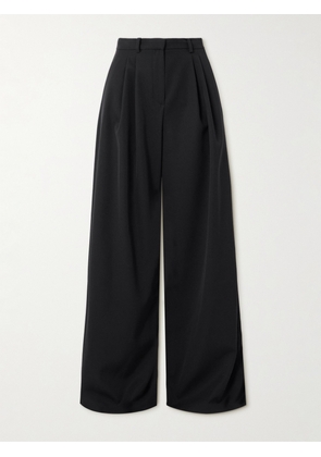 Magda Butrym - Pleated Wool-twill Wide-leg Pants - Black - FR 34,FR 36,FR 38,FR 40,FR 42