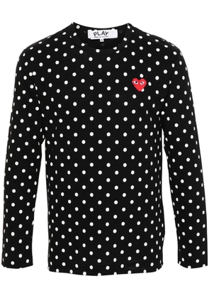 Comme Des Garçons Play polka dot print T-shirt - Black