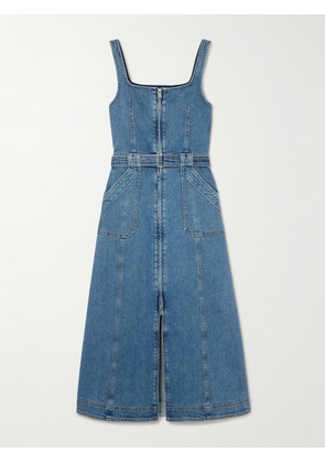 SIMKHAI - Manson Belted Denim Midi Dress - Blue - US0,US2,US4,US6,US8,US10,US12