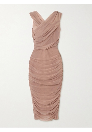 Dolce & Gabbana - Ruched Stretch-tulle Midi Dress - Pink - IT36,IT38,IT40,IT42,IT44,IT46,IT48,IT50